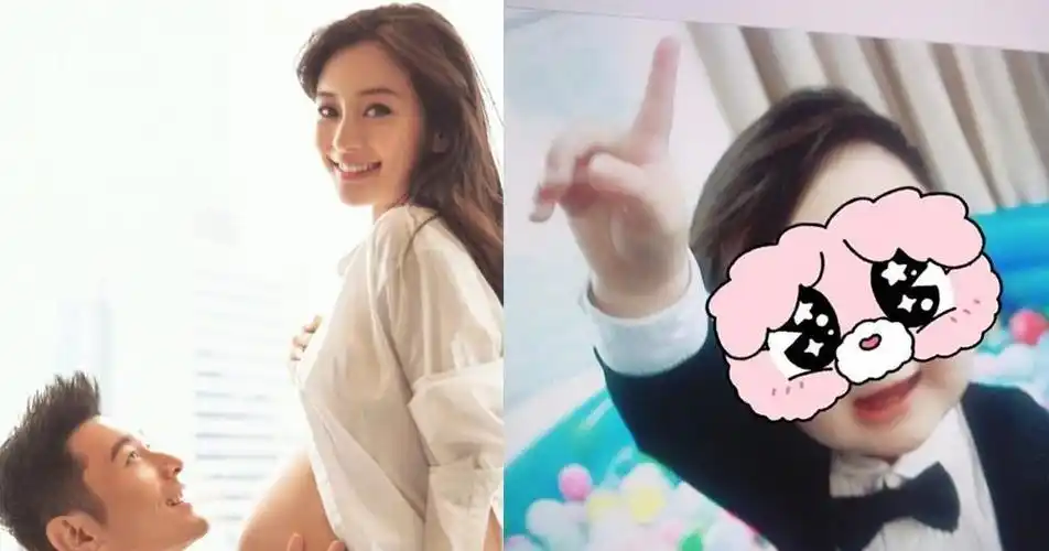 小海绵1岁生日 angelababy终于公开囝囝正面照