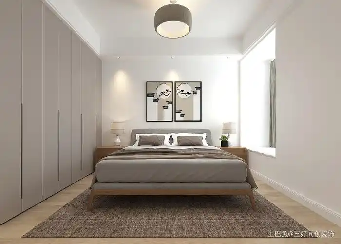 大方整洁自然舒适三居室卧室现代简约卧室设计图片赏析