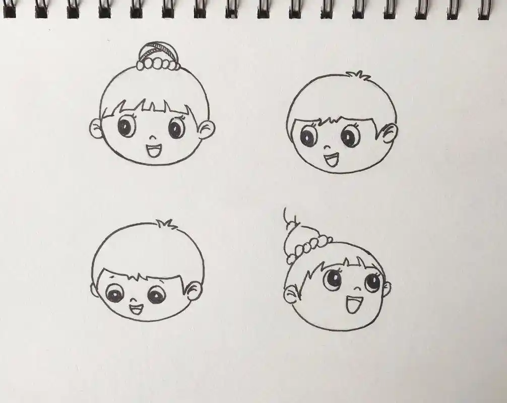 简笔画人物 头像 步骤图来啦 老师说人物头像很简单! 1.