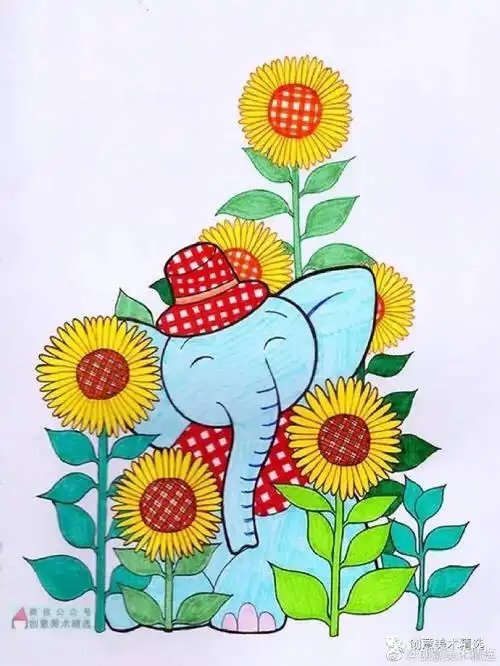 装饰画##色彩装饰画##儿童创意美术##创意美术##线描##儿童画##创意