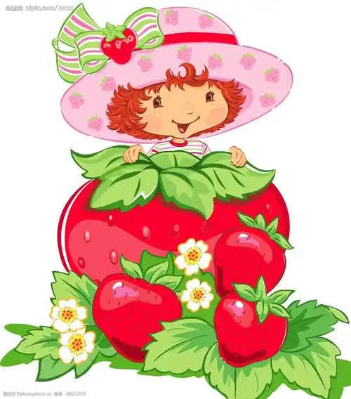 矢量草莓女孩图片