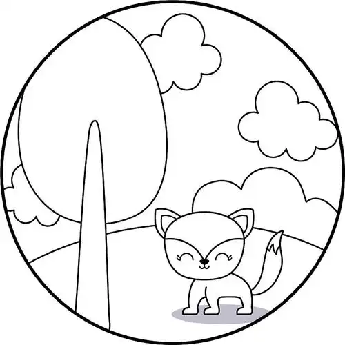 可爱的狐狸动物在风景场景图片