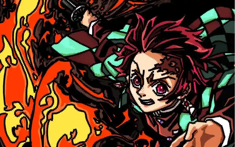 procreate像素绘画鬼灭之刃灶门炭治郎火之神神楽