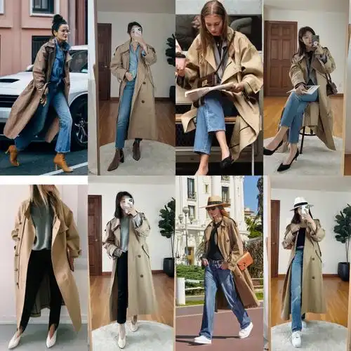 16191跟着博主学穿搭万能米色风衣合集