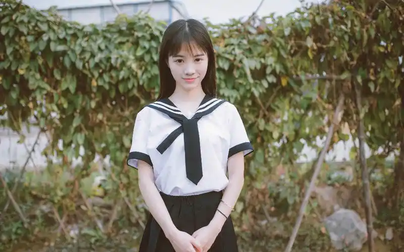 清纯美女jk制服写真电脑高清桌面壁纸图片下载