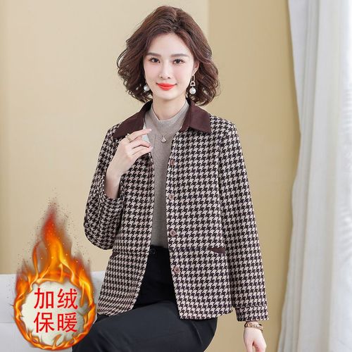 中年女装春秋外套40岁50岁妈妈夹克衫韩版短款宽松气质上衣