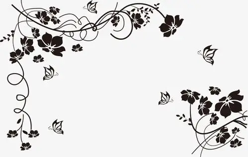 边角对角花边蝴蝶装饰背景图案免抠素材免费下载_觅元素51yuansu.com