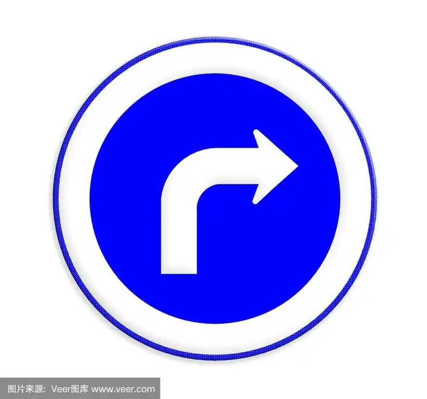 在白色背景下,左转标志孤立