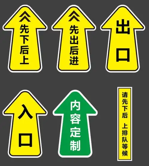 车间地面方向指引指路指示提示标示贴定做订参观通道右箭头40x60cm