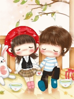 x400甜蜜蜜可爱情侣卡通动态手机图片 0 65 伊诺落  发布到  小壁纸