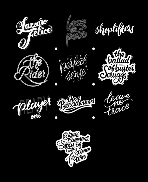 calligraphy 英文书法 -2018 电影十佳|平面|字体/字形|牛正屎_原创