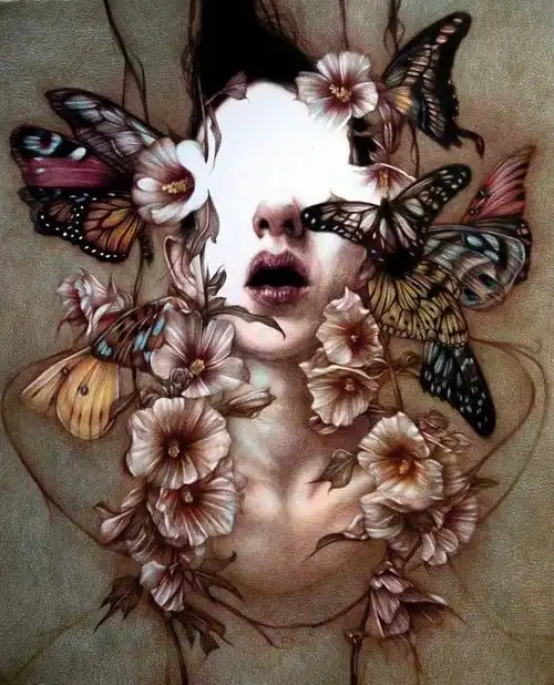 marcomazzoni暗黑诡异风彩色铅笔画