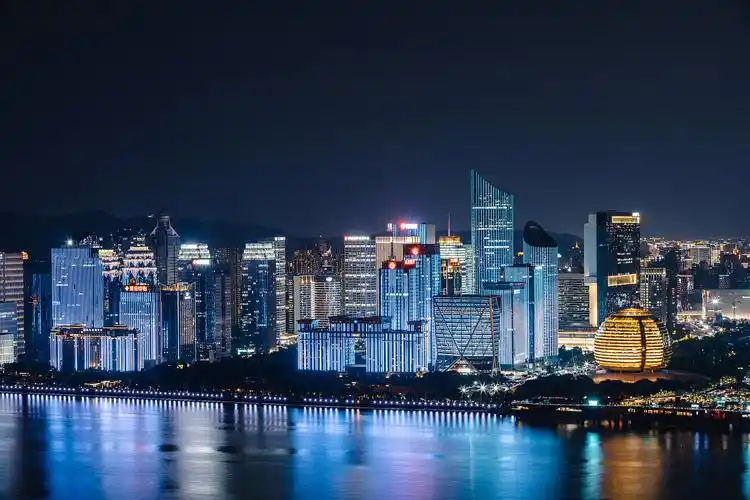 杭州城的夜景 不一样的钱江新城