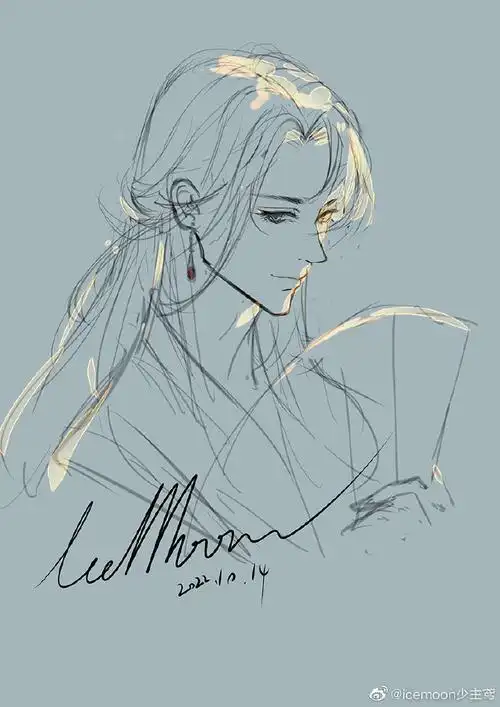 小说将进酒超话#沈兰舟#下班前摸个草图