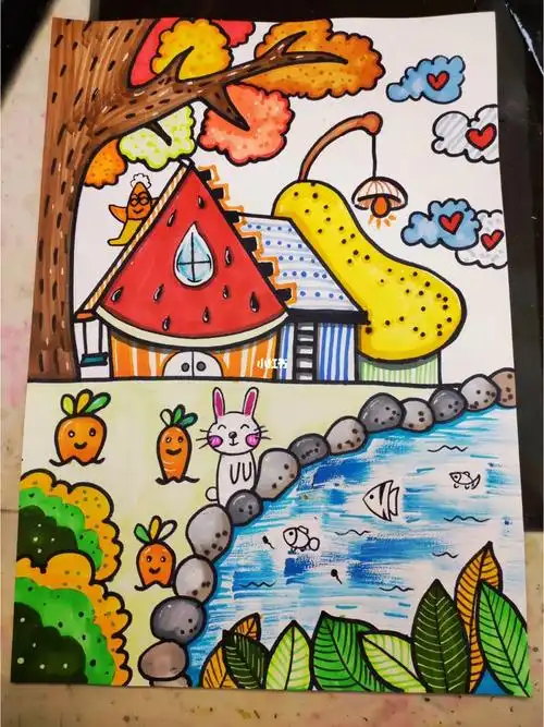 画画  #创意儿童画  ##创意美术儿童画  #少儿创意美术  #画画的瘸＃