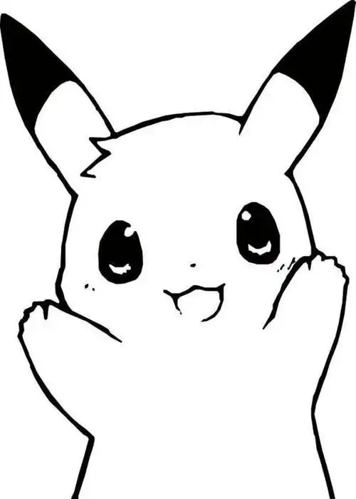 q版皮卡丘简笔画无色