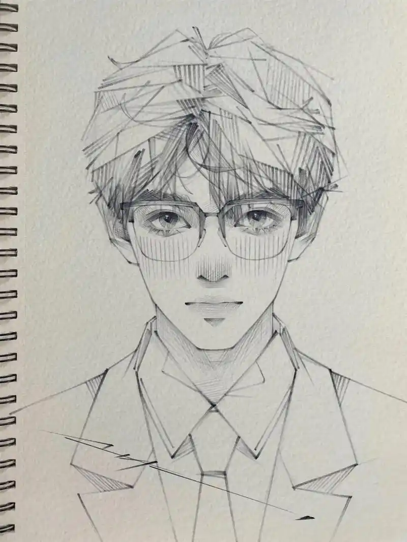 理工男.#画画 #板绘 #线稿 - 抖音