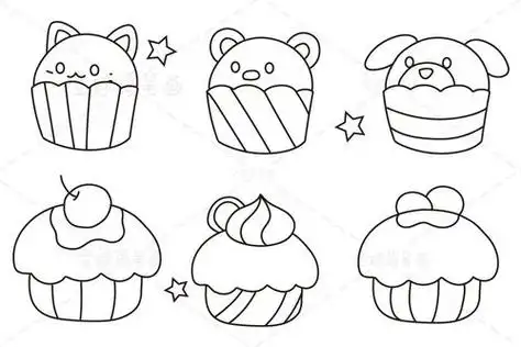 纸杯蛋糕简笔画少女心(纸杯蛋糕简笔画步骤图) -【爱个性】