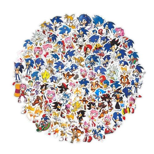 100张动画刺猬索尼克sonic卡通贴纸行李箱ipad手机壳防水汽车贴