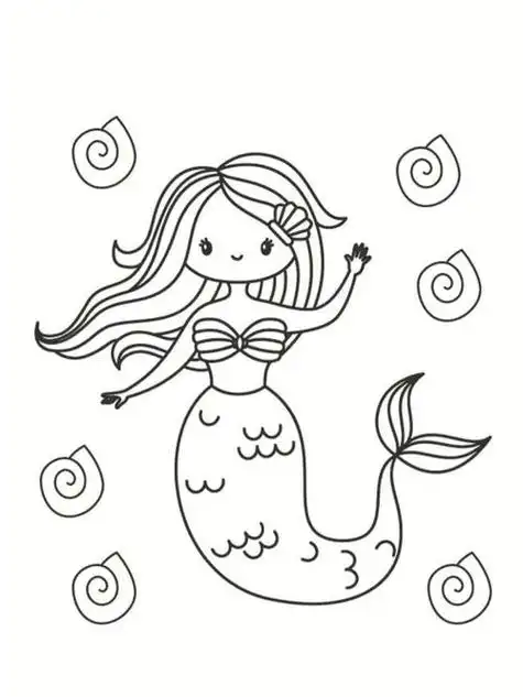 美人鱼简笔画简单步骤