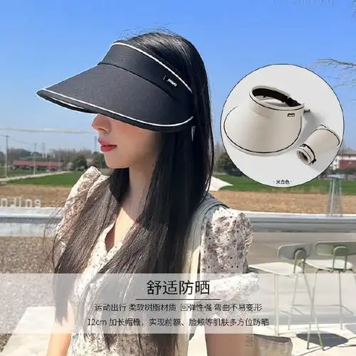 【19】户外遮阳帽子女大檐防紫外线空顶遮脸太阳帽