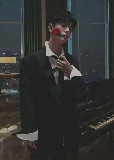 肖战,西装与红玫瑰