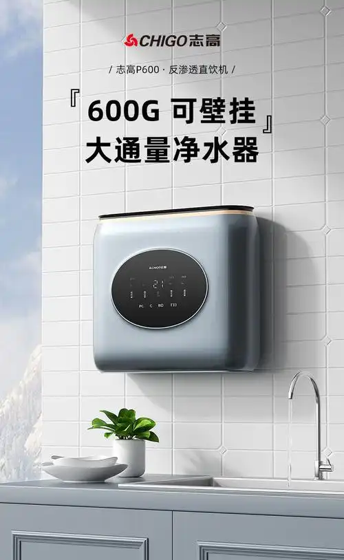 志高chigo600g净水器加热一体机管线机壁挂套装家用大通量过滤直饮水