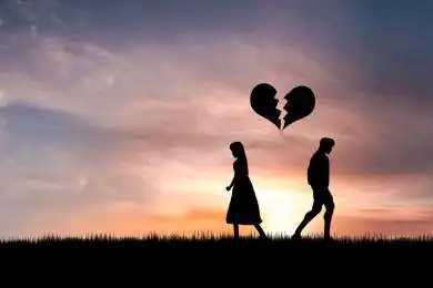 情侣爱人分手心碎概念