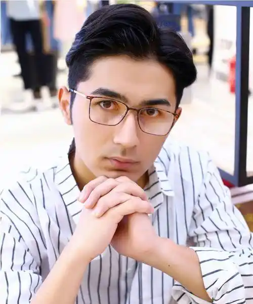 纯钛眼镜男 大脸超轻黑色方框全框超细商务近视眼镜框男大头2886 咖色