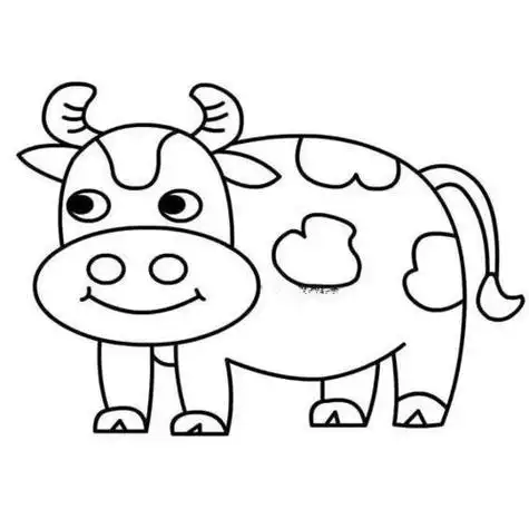 牛简笔画可爱 简笔画牛的画法 | 多想派