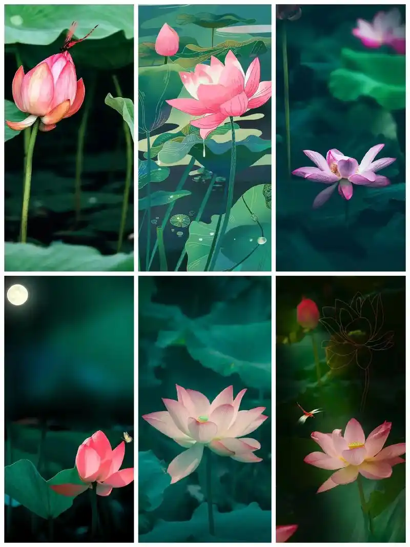 夏至绿色文艺|小清新荷花手机壁纸|背景图.9999哈喽,各位 - 抖音