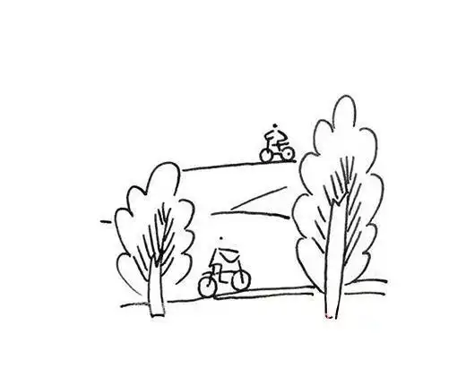 郊外背景简笔画