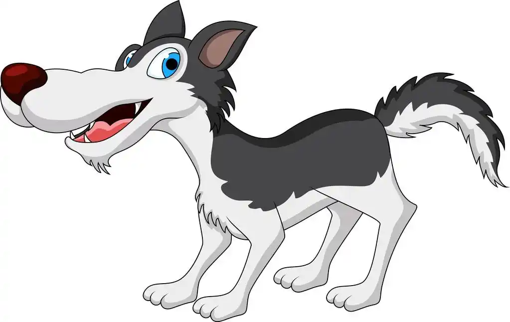 可爱狼卡通,可爱狼卡通矢量插画