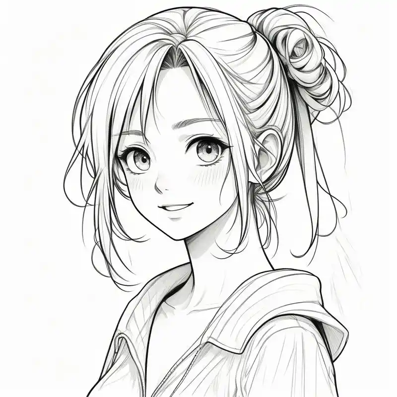 探索二次元的世界,黑白素描风格的女生头像别有一番韵味