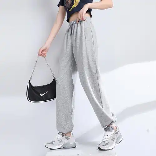 束脚运动裤女2021新款ins小个子春秋宽松休闲休闲裤