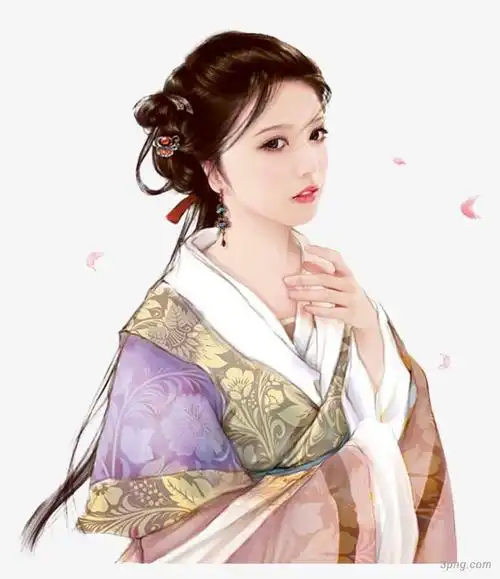 古风美女png素材透明免抠图片-动植人物
