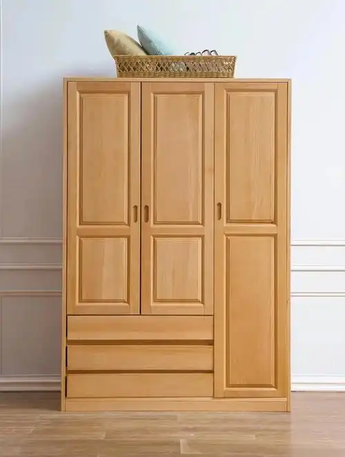 全新榉木全实木三门衣柜