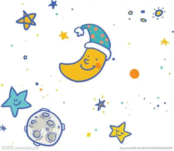 彩色卡通星空小装饰矢量图图片