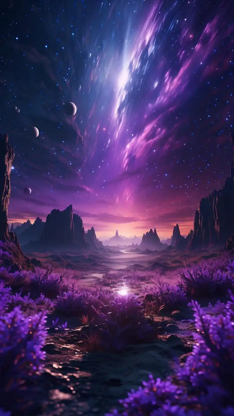 90梦幻紫色星空壁纸合集90 踏入梦幻的紫色星空,感受宇宙的神秘与