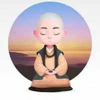 参禅打坐静修卡通微信头像点击鼠标右键下载
