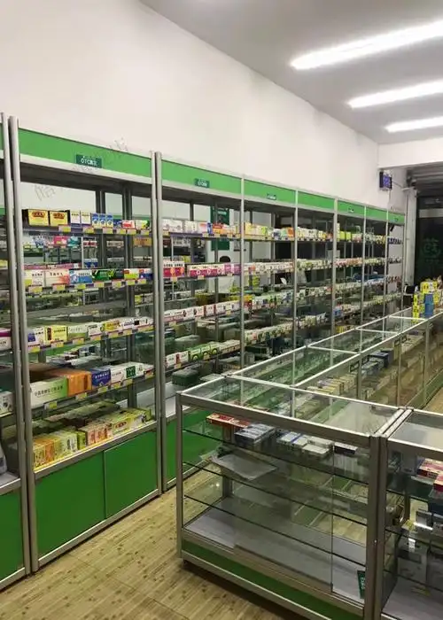 西药柜诊所药架医药玻璃柜台展示柜农药店铺透明药品货柜药房货架