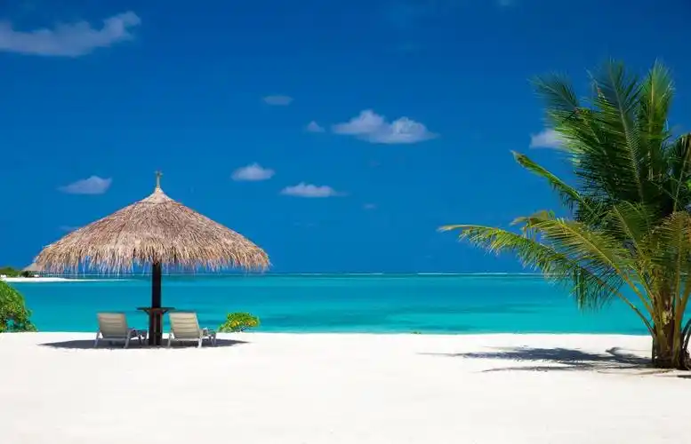 美丽的马尔代夫海滩_自然风景_图库_素材_回车素材