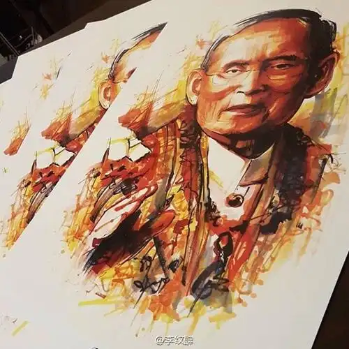 泰国国王纹身 水彩纹身 泰国纹身 水墨纹身 水彩插画 武汉纹身