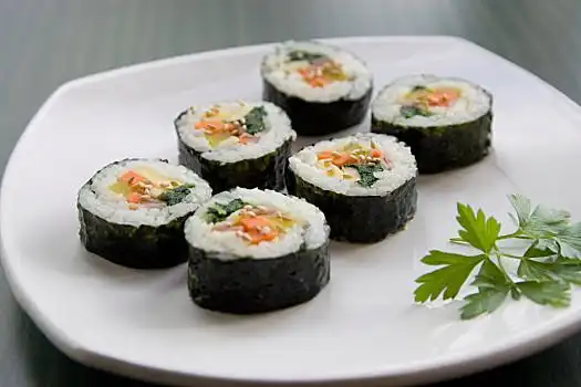 韩国,寿司,西芹,盘子