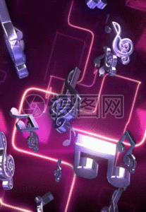 心形3d音符背景图片