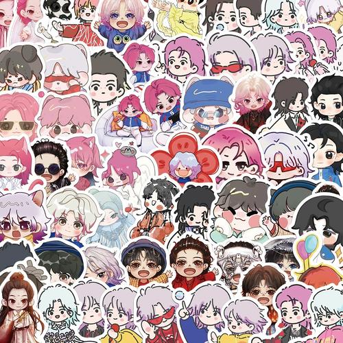 65张卡通形象q版华晨宇人物手账贴纸文具行李箱笔记防水贴画