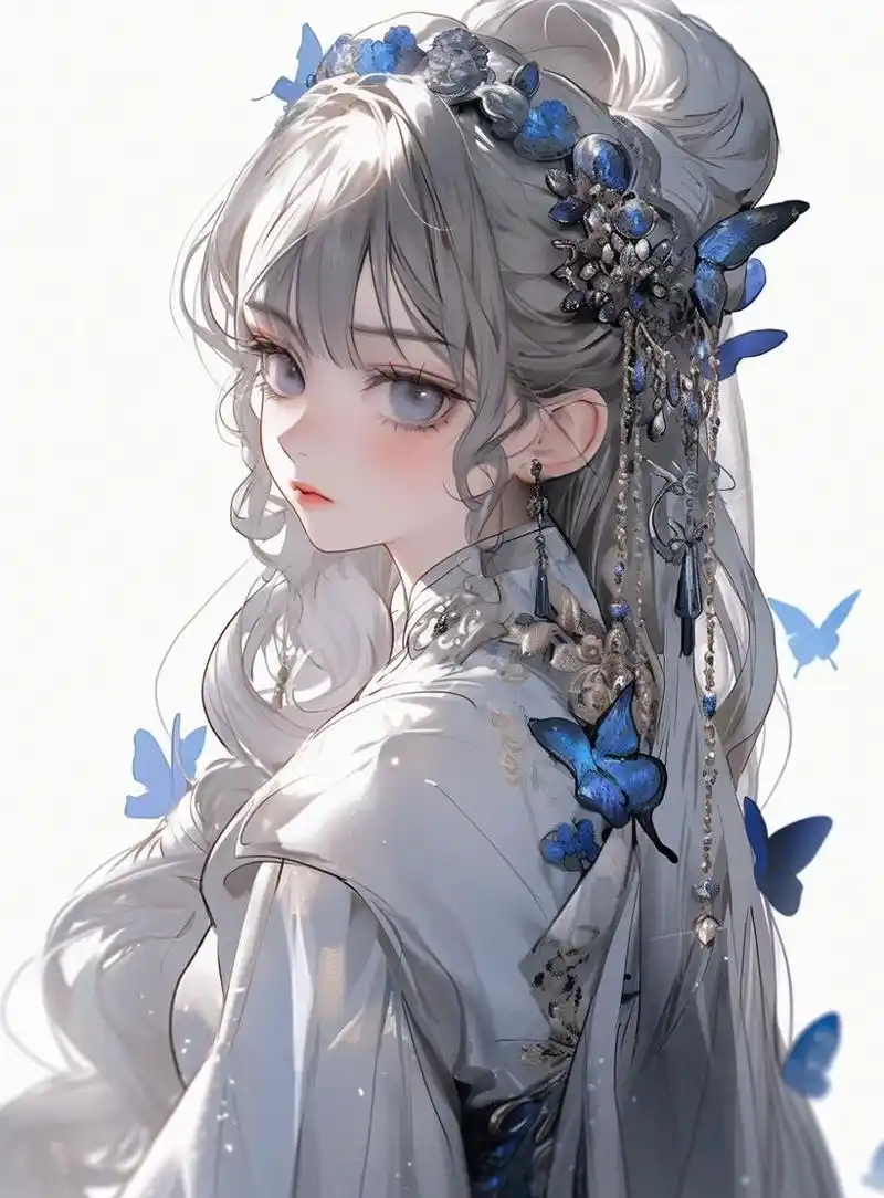 银发控看过来～惊艳银发古风女孩 神秘超拽帅气女神头像 银发搭配古风