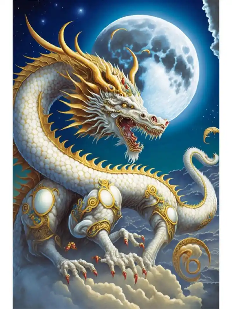 ai绘画"关键词"国风神龙 龙,中国古代神话中的动物,为鳞虫之长.相传龙