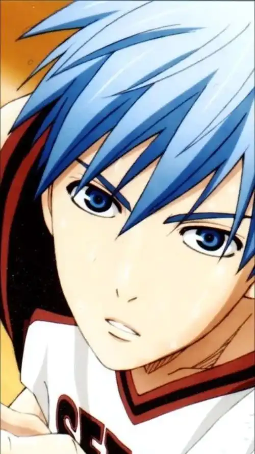 于是那个蓝发的少年越走越远.