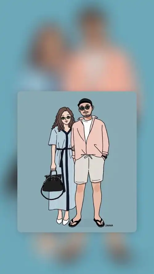 情侣卡通图片高清手机壁纸